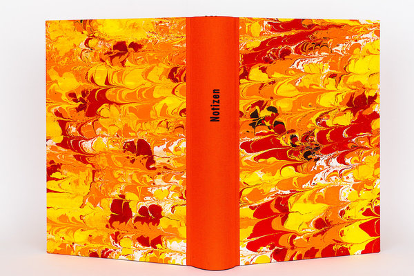 Notizbuch mit austauschbarem Inhalt inkl. 3 Inlays Orange, Rot / orange / Gelb mit Prägung