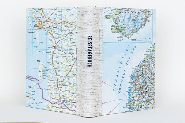 Notizbuch mit austauschbarem Inhalt inkl. 3 Inlays Reisetagebuch "Island" mit Prägung